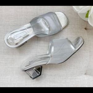 NEW*** Mesh Silver Block Sandals